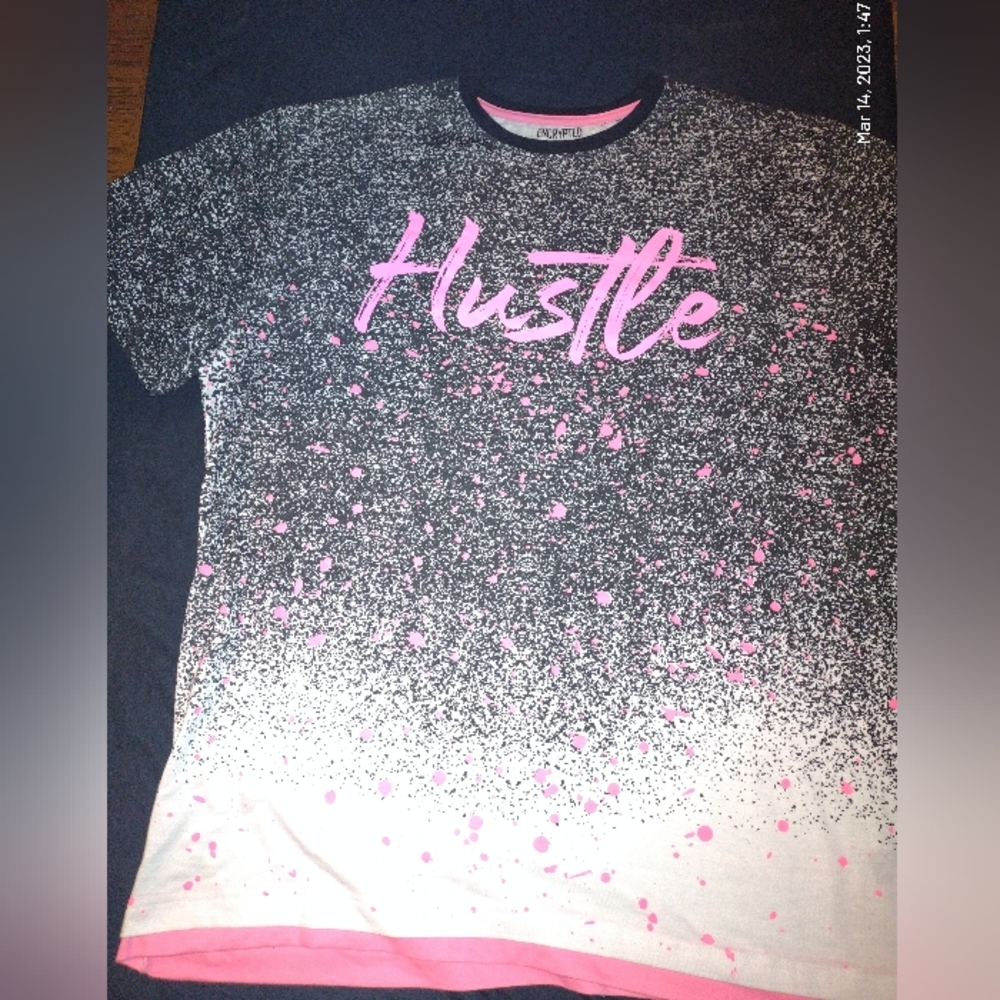 Encrypted NYC Hustler T Shirt Men's Big And Tall paint splatter graphic tee 5xl
